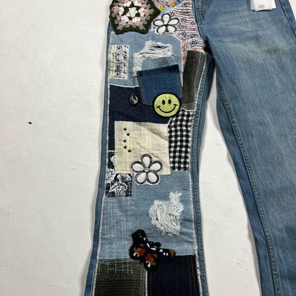 NWT BDG Multicolor Patchwork Flare Jeans - Picture 2 of 7
